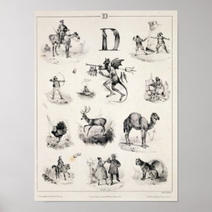 Brev D från en alfabetföre, 1832 Poster