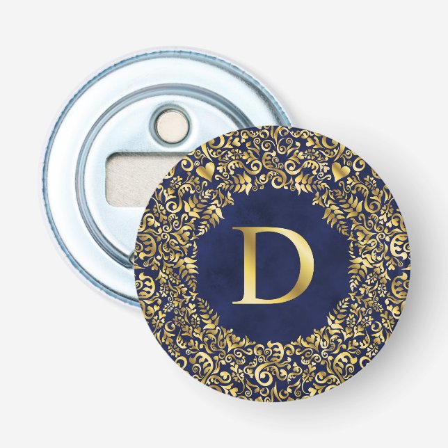 Brev D golden Damask Pattern Flasköppnare (Framsidan)