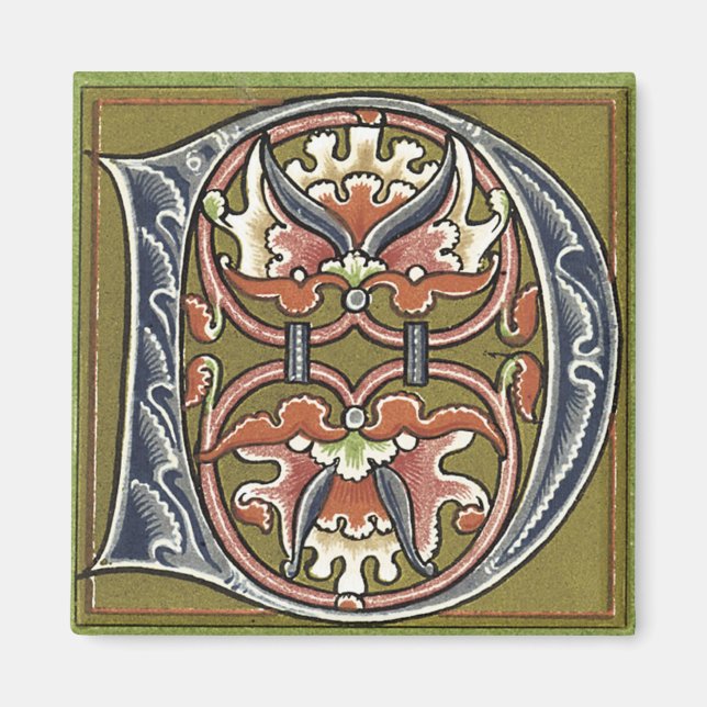 Brev 'D' i Färg - Magnet (Framsidan)