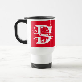 Brev D jul Monogram Initial Namn Red Resemugg