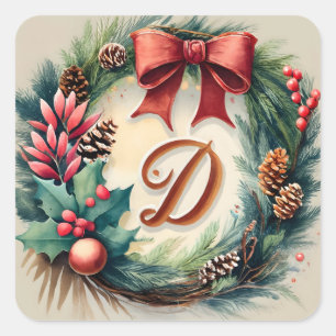 Brev D-julstämmare Fyrkantigt Klistermärke