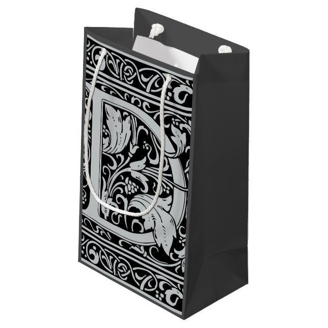Brev D medeltida monogram Art Nouveau (Baksidan Vinklad)