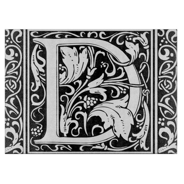 Brev D medeltida monogram Art Nouveau (Framsidan)