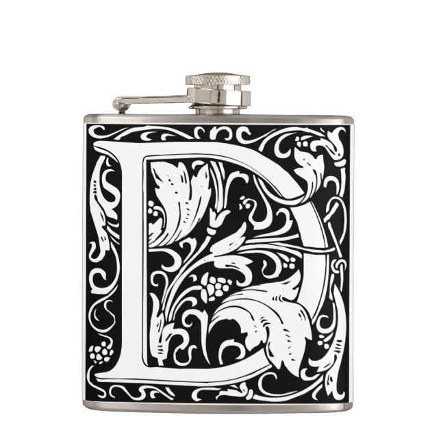 Brev D medeltida monogram Art Nouveau Fickplunta (Framsidan)
