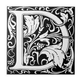 Brev D medeltida monogram Art Nouveau Kakelplatta