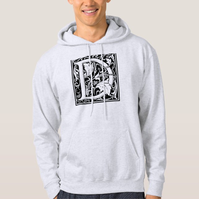 Brev D medeltida monogram Art Nouveau Sweatshirt (Framsida)