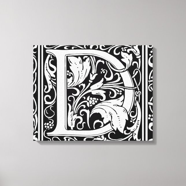 Brev D Medieval Monogram Art nouveau Canvastryck (Framsida)