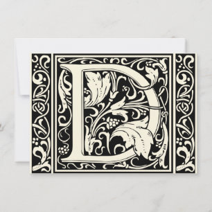 Brev D Medieval Monogram Art nouveau Inbjudningar