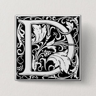 Brev D Medieval Monogram Art nouveau Knapp