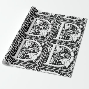 Brev D Medieval Monogram Art nouveau Presentpapper