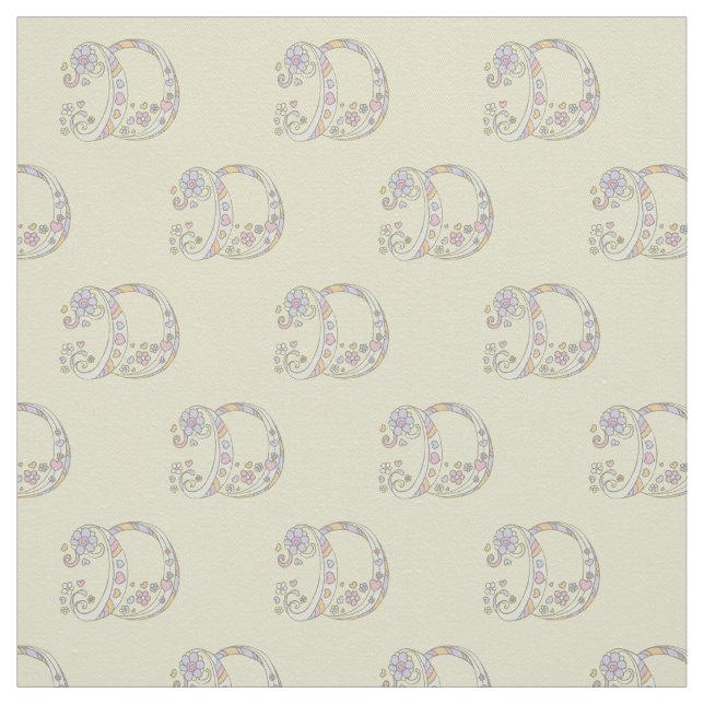 Brev D monogram dekorativ anpassningsbar Tyg (Prov)