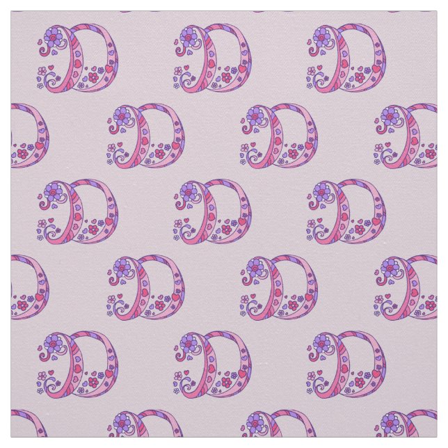 Brev D monogram dekorativ anpassningsbar Tyg (Prov)