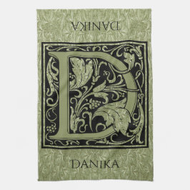 Brev D Monogram första Brev Kökshandduk