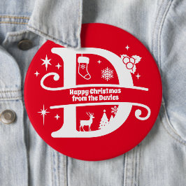Brev D Monogram första familjen Namn Hälsning Knapp