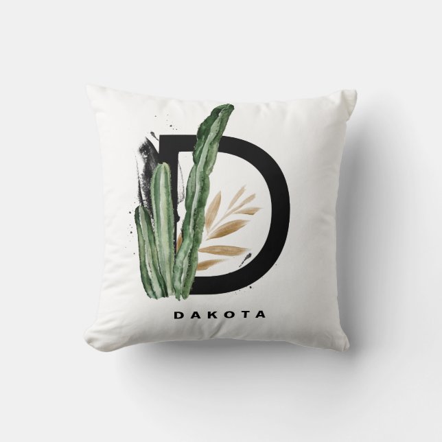 Brev D Monogram | Tropiska aktuariens Personlig Kudde (Framsida)