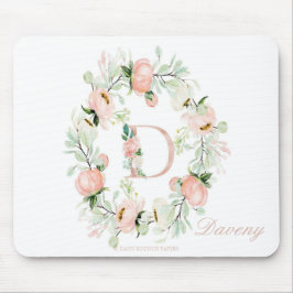 Brev D-Personligens Blommigt-musknapp Musmatta