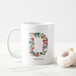 BREV D | Whimsique Blommigt Brev Monogram I Mugg