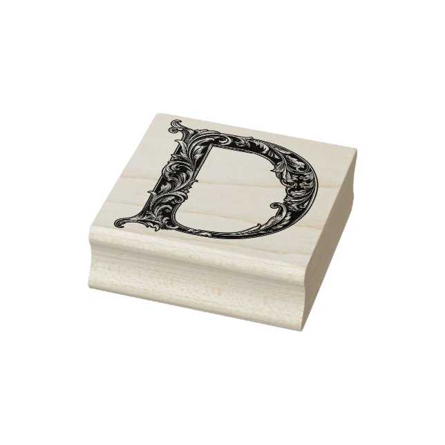 Brev D Wood Art Rubber Frimärke Stämpel (Stämpel)