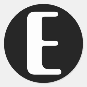 Brev E Amelia Alphabet av Janz Black Runt Klistermärke