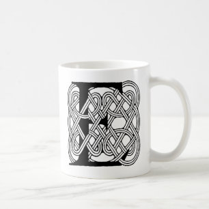 Brev E Celtic Knot Vintage Monogram Kaffemugg