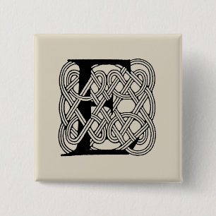 Brev E Celtic Knot Vintage Monogram Knapp
