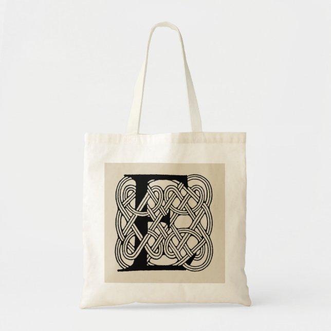 Brev E Celtic Knot Vintage Monogram Tygkasse (Framsidan)