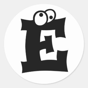 Brev E Eyeball Alphabet av Janz White Runt Klistermärke