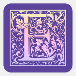 Brev E Färgfull Vintage första Brev-övertoning Fyrkantigt Klistermärke