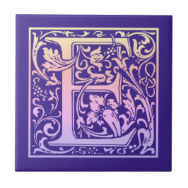 Brev E Färgfull Vintage första Brev-övertoning Kakelplatta