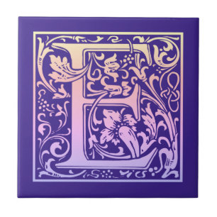 Brev E Färgfull Vintage första Brev-övertoning Kakelplatta