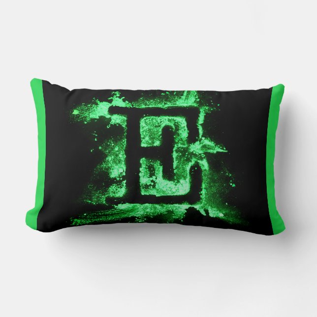 Brev E Grönt Capital Alphabet Lumbarkudde (Framsida)