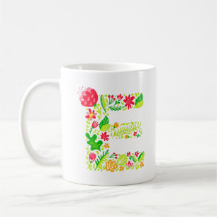 Brev E i Flowers Coffee Mugg