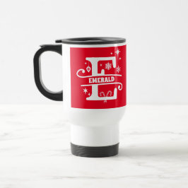 Brev E jul Monogram Initial Namn Red Resemugg