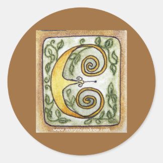 "Brev E"-klistermärken Runt Klistermärke