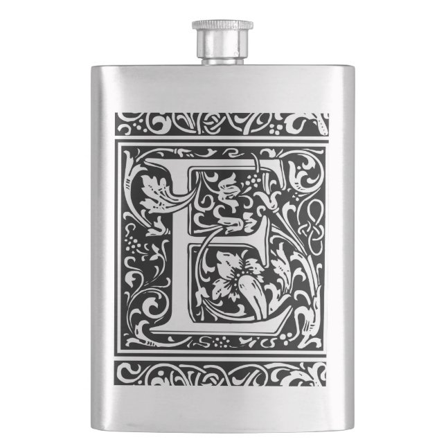 Brev E medeltida monogram Art Nouveau Fickplunta (Framsidan)
