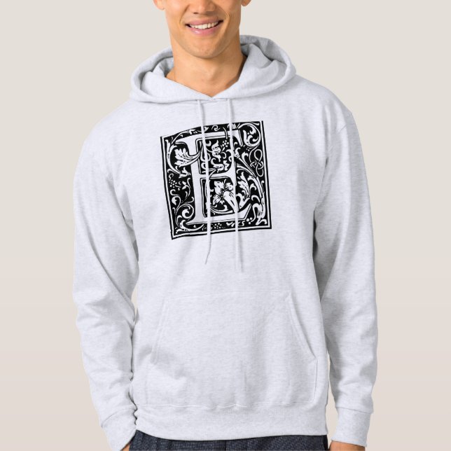 Brev E medeltida monogram Art Nouveau Munkjacka (Framsida)