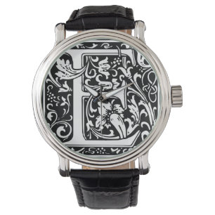Brev E Medieval Monogram Art nouveau Armbandsur