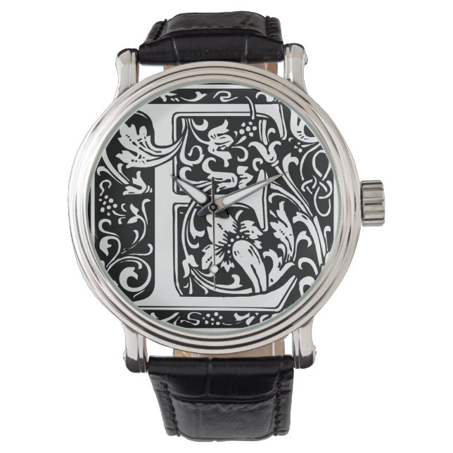 Brev E Medieval Monogram Art nouveau Armbandsur (Framsida)