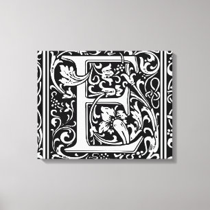 Brev E Medieval Monogram Art nouveau Canvastryck