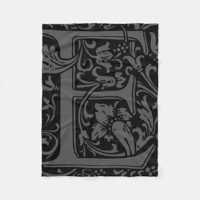 Brev E Medieval Monogram Art nouveau Fleecefilt (Framsidan)