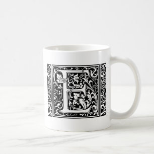 Brev E Medieval Monogram Art nouveau Kaffemugg