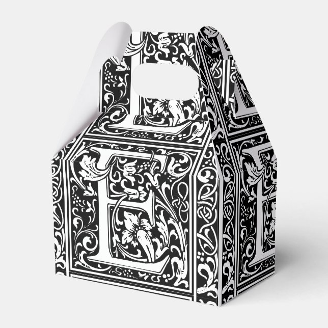Brev E Medieval Monogram Art nouveau Presentaskar (Framsidan Sidan)