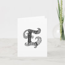 Brev E Monogram i svartvitt