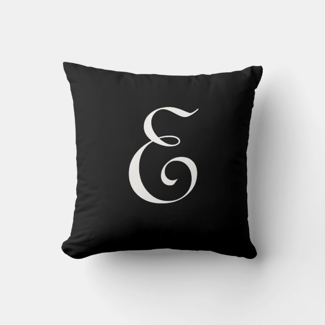 Brev E Monogram Initial Anpassningsbar Kudde (Framsida)