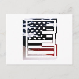 Brev E Monogram Initial USA Vykort