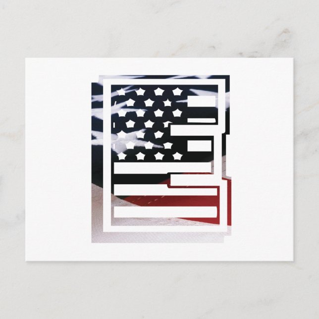 Brev E Monogram Initial USA Vykort (Framsida)