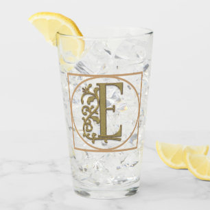 BREV E MONOGRAM Vackert Bröllop New Home Gift Glaskopp