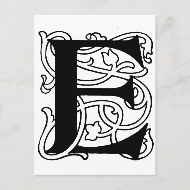 Brev E Monogram Vykort (Framsida)