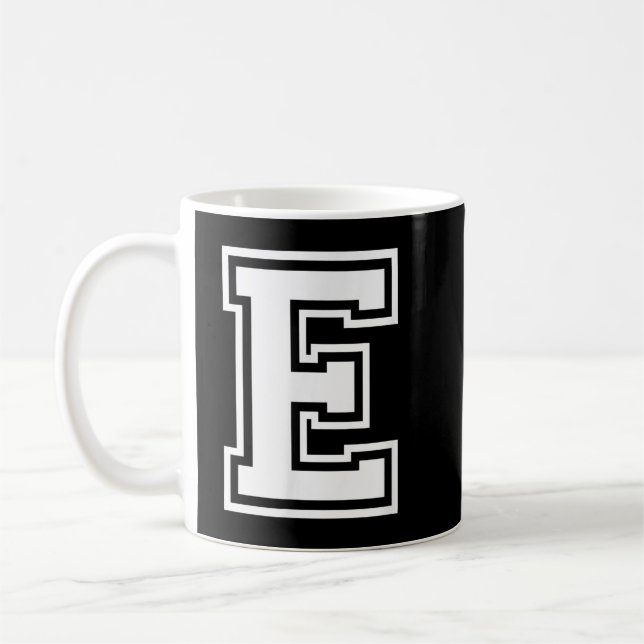 Brev E Namn, ursprungligt Alphabet Monogram Kaffemugg (Vänster)