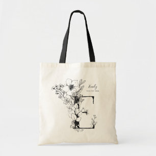 Brev E Organic Farmhouse Rustic Monogrammed Tygkasse